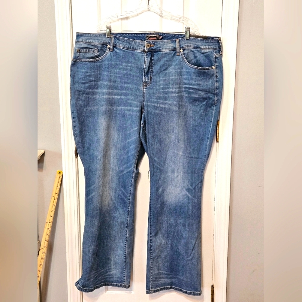 Torrid Mid Rise Slim Boot Blue Denim 26R